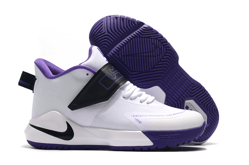 Nike LeBron Ambassador XII White Purple Black Shoes
